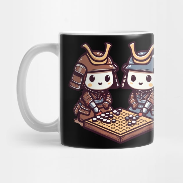 Kawaii samurai go board game baduk by TomFrontierArt